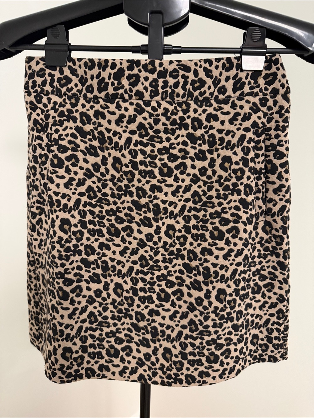 LOFT Leopard-Print Mini Skirt - Beige & Black